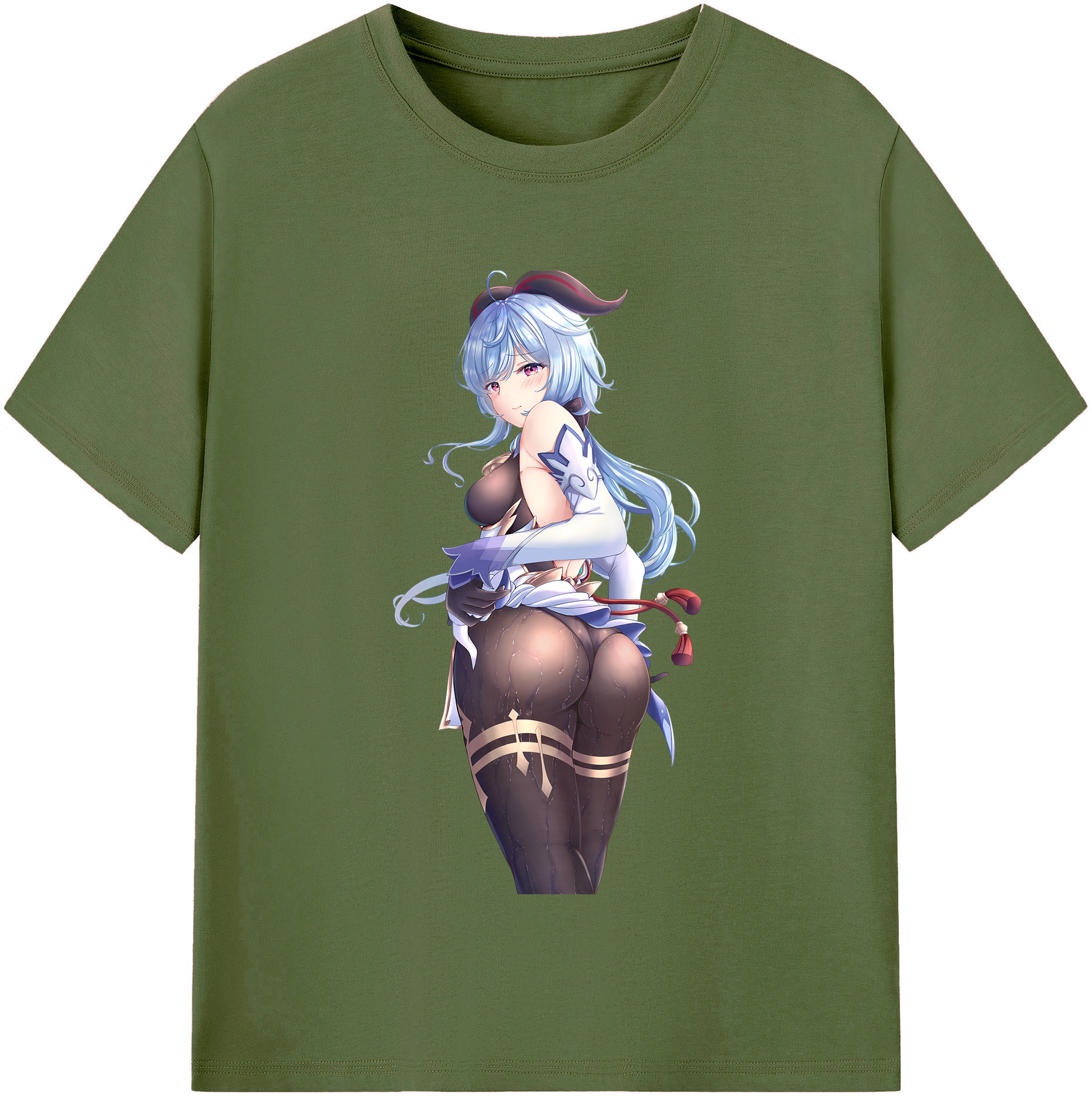 げんし神 甘雨 かんう genshin Ganyu 綿100％半袖Tシャツ（フロントプリント）